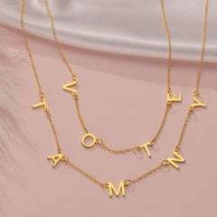Personalized 26 English letter name necklace clavicle chain