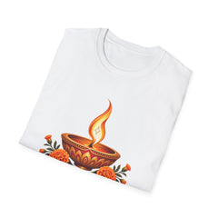 Tihar Festival Diya and Marigold T-Shirt