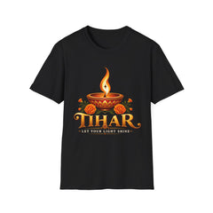 Tihar Festival Diya and Marigold T-Shirt