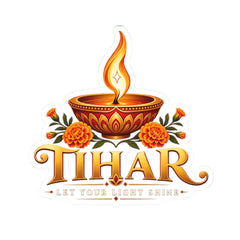 Tihar “Light Your Light Shine” Diya Festival Kiss-Cut Sticker