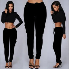 Elegant Elastic Women Pants Oversize Drawstring Long Pencil Pants