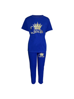 Summer Plus Size Women's Printed Comfortable Casual Set