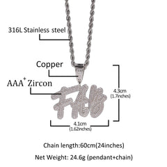 custom moissanite name pendant double hip hop necklace