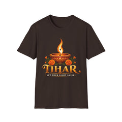 Tihar Festival Diya and Marigold T-Shirt