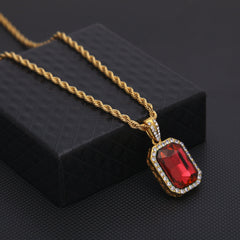 Hip-Hop Mini Diamond Pendant Necklace