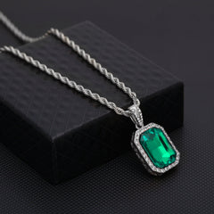 Hip-Hop Mini Diamond Pendant Necklace