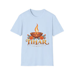 Tihar Festival Diya and Marigold T-Shirt