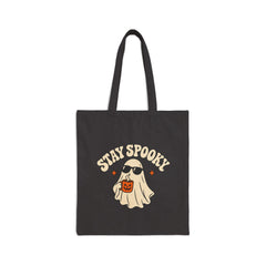 Stay Spooky Ghost Halloween Cotton Canvas Tote Bag