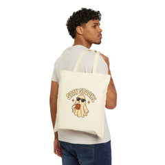 Stay Spooky Ghost Halloween Cotton Canvas Tote Bag