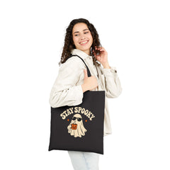 Stay Spooky Ghost Halloween Cotton Canvas Tote Bag