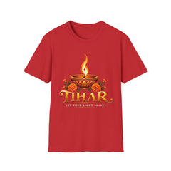 Tihar Festival Diya and Marigold T-Shirt