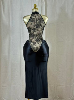 Crimson Lace Hourglass Dress