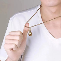 Boxing Glove Pendant Necklace Hip Hop Necklace Sports Fitness Gift
