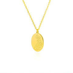 Birth Mother Flower Neckalce New Month Necklace For Mom Gold Color Oval Pendant Necklace