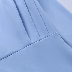 Elegant Women Dress Stand Collar Slim Waist Solid Ankle Length Autumn Long Sleeve Dress