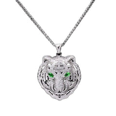 Hip Hop Fierce Shark Inlaid Zircon Pendant Charm Trend Necklace