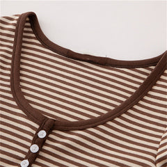 Striped Soft Cotton T-shirt 2022 Summer Fashion Slim O Neck Streetwear Tees Women Chic Tops
