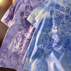Summer women's short-sleeved Female t-shirt harajuku Streetwear Top tie-dye oversized Tshirts