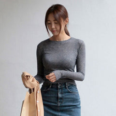 Slim T Shirt Women Cotton T-shirts Female Casual Tops Long Sleeve Sexy Thin T-shirt see through