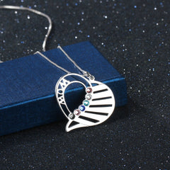 Name Necklace Personalized Birthstone Engrave Name Pendants