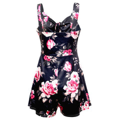 Female Sexy Playsuit print sexy V-neck short jumpsuit women loose casual beach romper