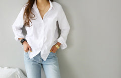 S-3XL Spring One Pocket Women White Blouse Female Shirt Tops Long Sleeve
