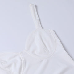 High Split Ankle-length Party Dresses Women Solid White Spaghetti Strap Dress Y2K