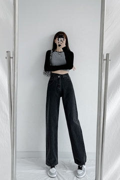 Jeans Women Wide Leg Pants Mom Femme High Waist Woman Trousers