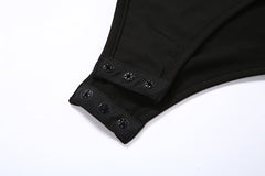 Sexy Hollow Women's Jumpsuit Round Neck Black Slim Fit All-match Thin Rompers Summer 2022