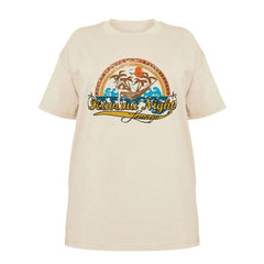 1pcs WHITE Tees Summer Casual Oversized Tee Best Surfing Santa Monica California Womens Retro Style