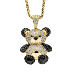 Hip Hop Fierce Shark Inlaid Zircon Pendant Charm Trend Necklace