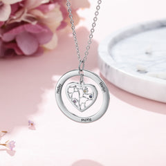 Tree of Life Name Necklace with Birthstone Name Engraved Pendant Family