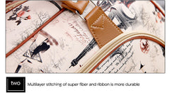 Women Travel Bags PU Leather Large Capacity Waterproof Print Luggage Duffle Bag