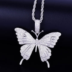 Hip Hop Fierce Shark Inlaid Zircon Pendant Charm Trend Necklace