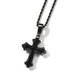 Hip-hop cross-shaped diamond Cubic Zirconia necklace