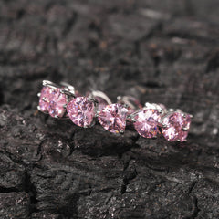 Hip-hop single-row heart-shaped zircon rings