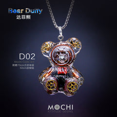 Creative Cyberpunk Duffy Bear Couple Necklace Sweatshirt Pendant