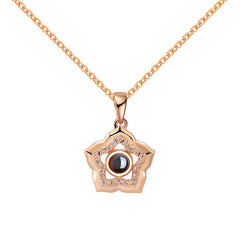 Projection five-pointed star shape pendant necklace picture customization