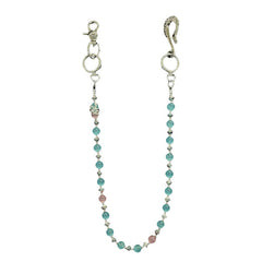 red and blue cat's eye stone chain