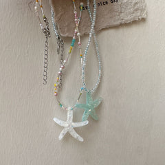 starfish necklace fresh dopamine color necklace