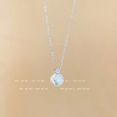 Titanium steel pearl clavicle necklace