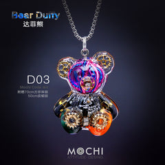 Creative Cyberpunk Duffy Bear Couple Necklace Sweatshirt Pendant