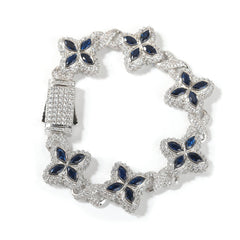 Hip-hop zircon colored infinite four-leaf clover bracelet