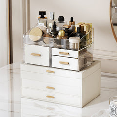 PU leather window multi-layer drawer-style jewelry box