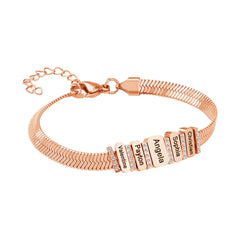 Flat snake bone chain diamond engraving bracelet