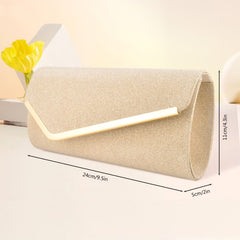 Women's three-fold bag with colorful glitter