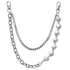 Irregular pearl double chain