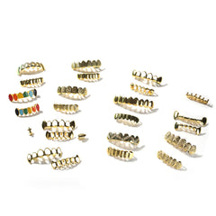 Hip-hop polished braces with gold electroplating