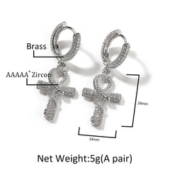 Hip-hop Anhe snake zircon earrings