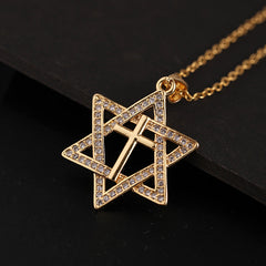 star of david necklace cross diamond necklace